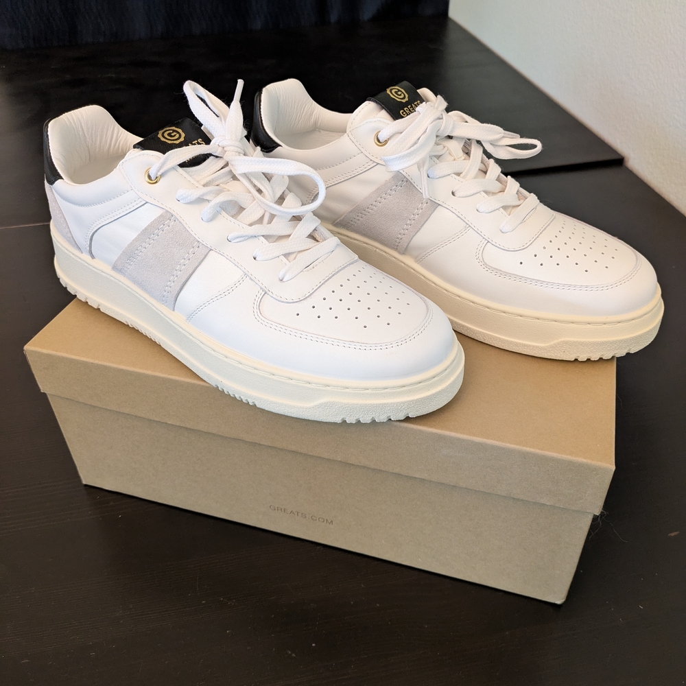 Greats Saint James Low White Leather Men's Sneakers
